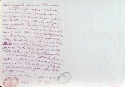 Giuseppe Verdin käsinkirjoitettu kirje Aida-librettojen kirjoittajalle Antonio Ghislanzonille tekijältä Giuseppe Verdi