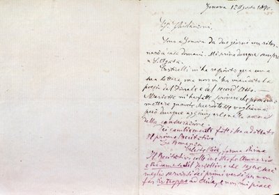 Giuseppe Verdin käsinkirjoitettu kirje Aida-librettojen kirjoittajalle Antonio Ghislanzonille tekijältä Giuseppe Verdi