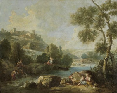 Maisema hahmoilla tekijältä Giuseppe Zaïs (attributed to)