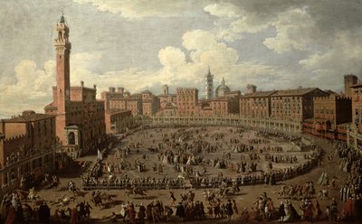Palio, Piazza del Campo, Siena tekijältä Giuseppe Zocchi