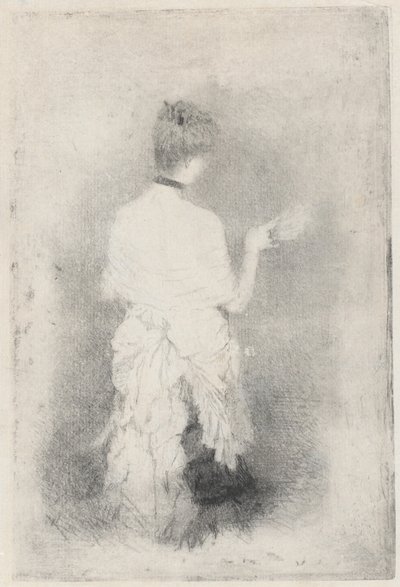 Tyylikäs nuori nainen takaa katsottuna tekijältä Giuseppe de Nittis