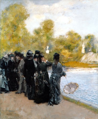 Uima-allas Jardin du Luxembourgissa tekijältä Giuseppe de Nittis