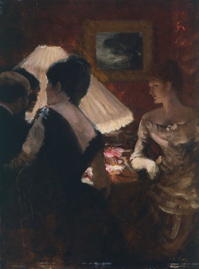 Lampunvarjostimen ympärillä tekijältä Giuseppe or Joseph de Nittis