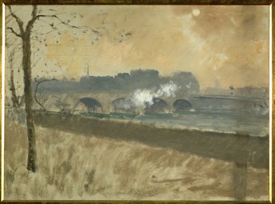 Silta Seinen yli (öljy kankaalle) tekijältä Giuseppe or Joseph de Nittis