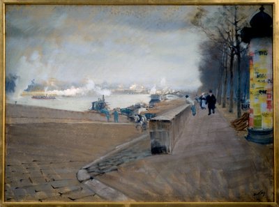 La Seine Pariisissa. Giuseppe Nittiksen (1846-1884) maalaus tekijältä Giuseppe or Joseph de Nittis