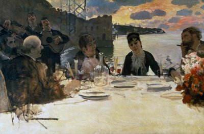 Lounas Posillipossa, n. 1879 (öljy kankaalle) tekijältä Giuseppe or Joseph de Nittis