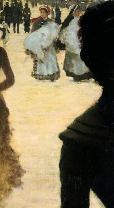 Palaa Bois de Boulognesta, nainen koiran kanssa, kirjoittanut Giuseppe de Nittis, yksityiskohta tekijältä Giuseppe or Joseph de Nittis
