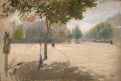 Aurinkoinen neliö (öljy kankaalle) tekijältä Giuseppe or Joseph de Nittis