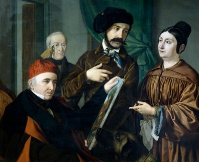 Giustiniano degli Avancinin (1807-1843) taidemaalarin ateljeessa. tekijältä Giustiniano Degli Avancini