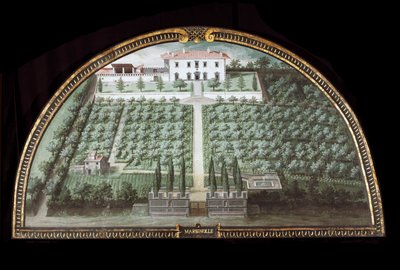 Näkymä Villa di Marignollesta Firenzen lähellä, Italiassa (Tempera tekijältä Giusto Utens