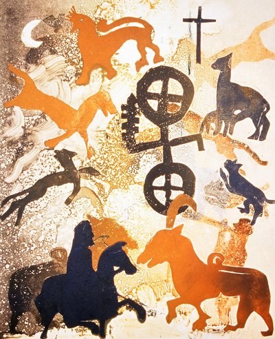 Moonlight, 2000 (monoprintti) tekijältä Gloria Wallington