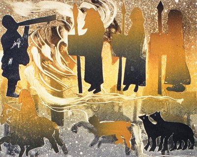 Pictish Melody, 2000 (monoprintti) tekijältä Gloria Wallington