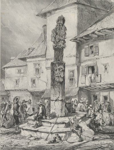 Chaudesaigues Cross, 1831. tekijältä Godefroy Engelmann