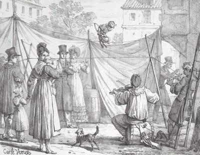 Apina ja leopardi Apina, 1818. tekijältä Godefroy Engelmann