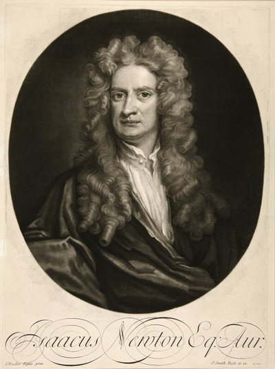 Isaac Newton, Esq., pub. 1712 (kaiverrus) tekijältä Godfrey (after) Kneller