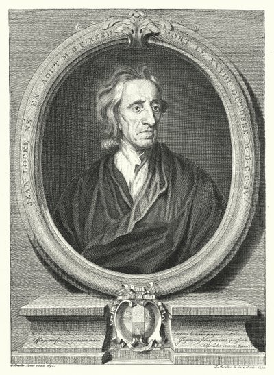 John Locke, englantilainen filosofi (kaiverrus) tekijältä Godfrey (after) Kneller