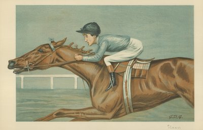 Tod Sloan, Amerikkalainen jockey, 25. toukokuuta 1899, Vanity Fair -sarjakuva tekijältä Godfrey Douglas Giles