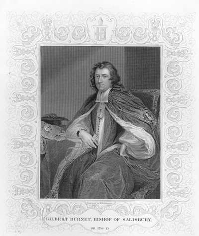 Gilbert Burnet, Salisburyn piispa, kaiverrus H. Robinson tekijältä Godfrey Kneller