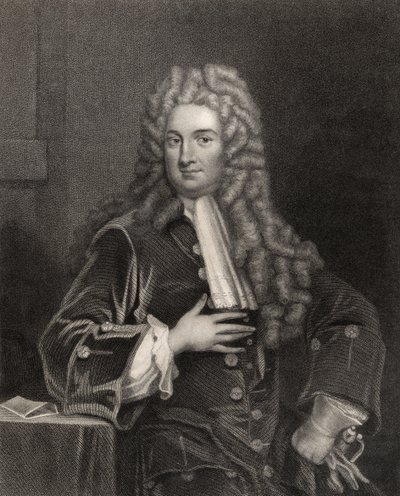 John Radcliffe, kaiverrettu H. Cook, "The National Portrait Gallery, Volume I", julkaistu noin 1820 tekijältä Godfrey Kneller
