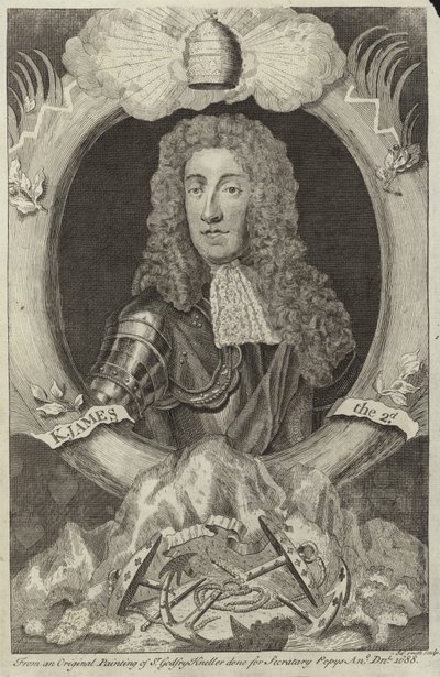 Englannin ja Irlannin James II:n muotokuva tekijältä Godfrey Kneller