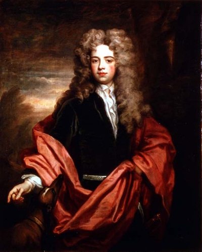 Muotokuva herrasmiehestä vinttikoiran kanssa tekijältä Godfrey Kneller