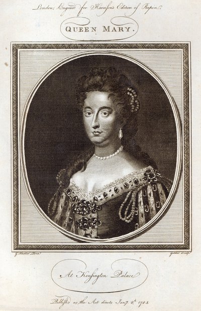 Queen Mary Kensingtonin palatsissa, kaiverrettu Harrison