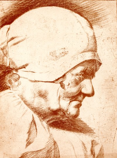 Vanhan naisen pää tekijältä Godfried Schalcken