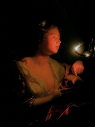 Maria Magdalena Grieving (öljy tammipaneelissa) tekijältä Godfried Schalcken