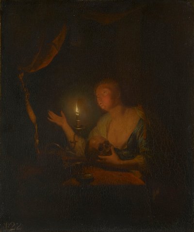 Katuva Magdaleena kynttilänvalossa tekijältä Godfried Schalcken