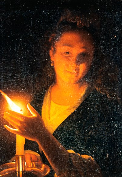 Nainen kynttilän kanssa, 1660-luvun loppu tekijältä Godfried Schalcken