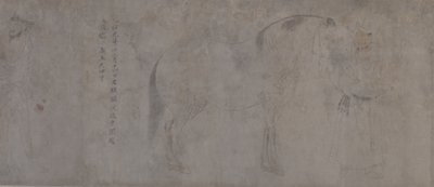 Yksityiskohta Five Tribute Horses -hevosesta (muste ja väri paperille) tekijältä Gonglin Li