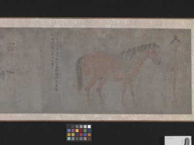 Five Tribute Horses (muste ja väri paperille) tekijältä Gonglin Li