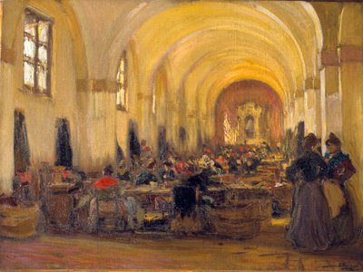 Tupakkatehdas Sevillassa (öljymaalaus) tekijältä Gonzalo Bilbao Martinez
