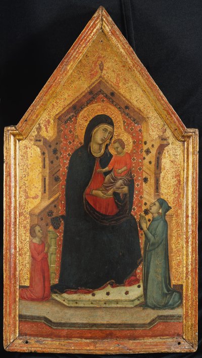 Madonna ja lapsi istuivat kahden lahjoittajan kanssa, 1315-30. tekijältä Goodhart Master