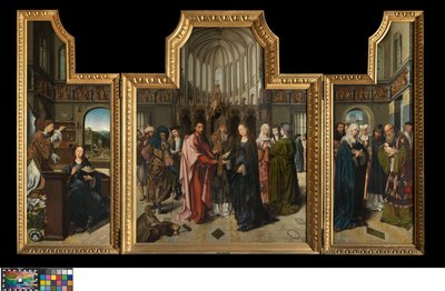 Colibrant Triptych, n. 1517 (öljy paneelissa) tekijältä Goossen van der (1465 c.1538) Weyden