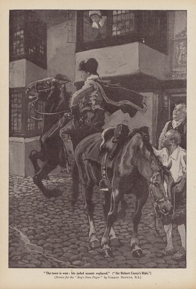 Sir Robert Careyn ratsastus (litografia) tekijältä Gordon Frederick (after) Browne
