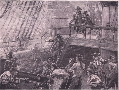 Amiraali Rodney pommittaa Le Havrea vuonna 1759 tekijältä Gordon Frederick Browne