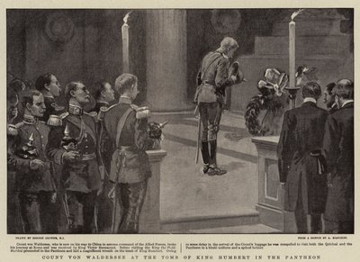 Kreivi von Waldersee kuningas Humbertin haudalla Pantheonissa tekijältä Gordon Frederick Browne