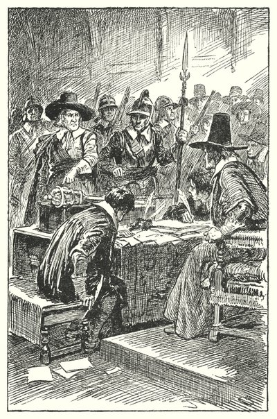 Cromwell karkottaa pitkän parlamentin (litho) tekijältä Gordon Frederick Browne
