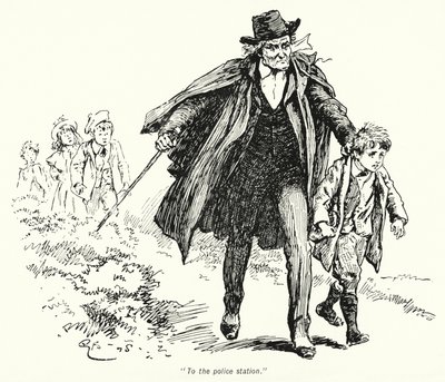 Kuvitus E Nesbitin tarinaan aarteenetsijöistä (litho) tekijältä Gordon Frederick Browne