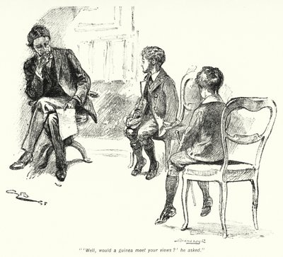 Kuvitus E Nesbitin tarinaan aarteenetsijöistä (litho) tekijältä Gordon Frederick Browne