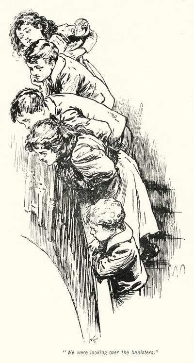 Kuvitus E Nesbitin tarinaan aarteenetsijöistä (litho) tekijältä Gordon Frederick Browne