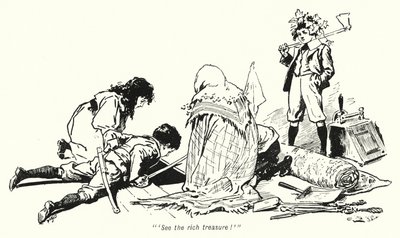 Kuvitus E Nesbitin tarinaan aarteenetsijöistä (litho) tekijältä Gordon Frederick Browne