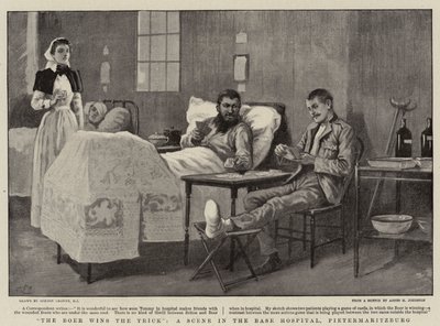 Buuri voittaa tempun, kohtauksen Pietermaritzburgin tukikohdan sairaalassa tekijältä Gordon Frederick Browne
