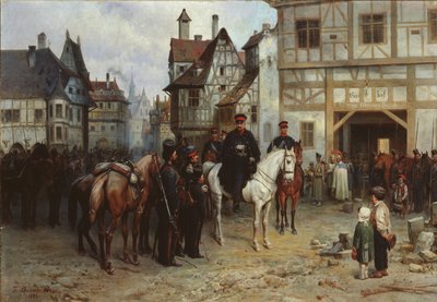 Kenraali Blücher kasakkojen kanssa Bautzenissa, 1885 tekijältä Gottfried Willewalde