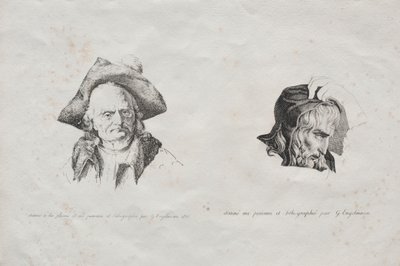 Kokoelma litografisia esseitä: Kaksi päätä, 1816. tekijältä Gottfried or Godefroy Engelmann