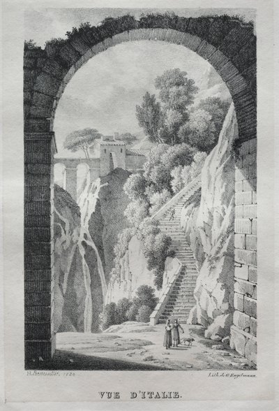 Näkymä Italiaan, 1820. tekijältä Gottfried or Godefroy Engelmann