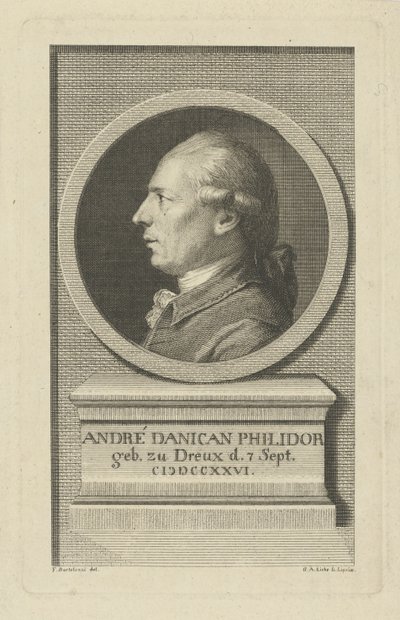 François-André Danican Philidorin muotokuva 1726-1795, n. 1790. tekijältä Gottlob August Liebe