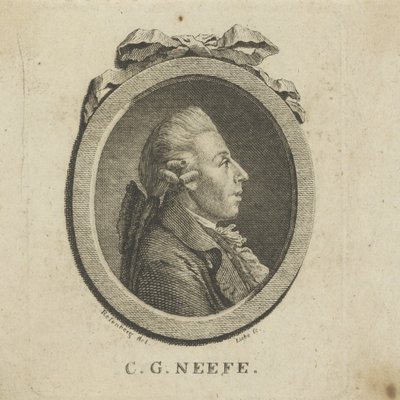 Muotokuva säveltäjä Christian Gottlob Neefestä 1748-1798 n. 1780. tekijältä Gottlob August Liebe