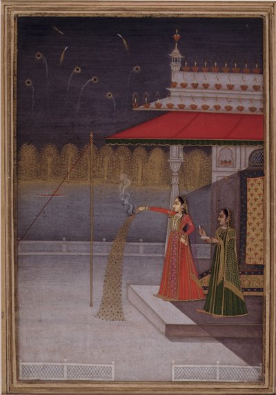 Shab-baratin yö, n. 1735-1740 (läpinäkymätön akvarelli paperille) tekijältä Gouvardhan (attr. to)